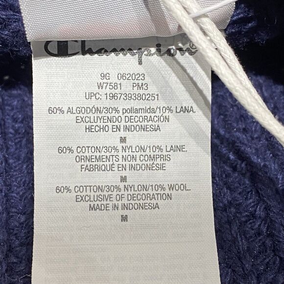 GUIZIO X CHAMPION Cardigan Sweater Women’s Medium Blue Varsity Academia Relaxed - Picture 13 of 13